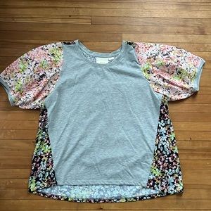 Maeve by Anthropologie Shirt Sleeve Floral Shirt